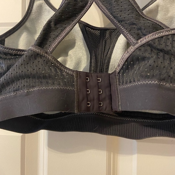 Grey racerback sports bra. Comfortable/adjustable. - Picture 2 of 5